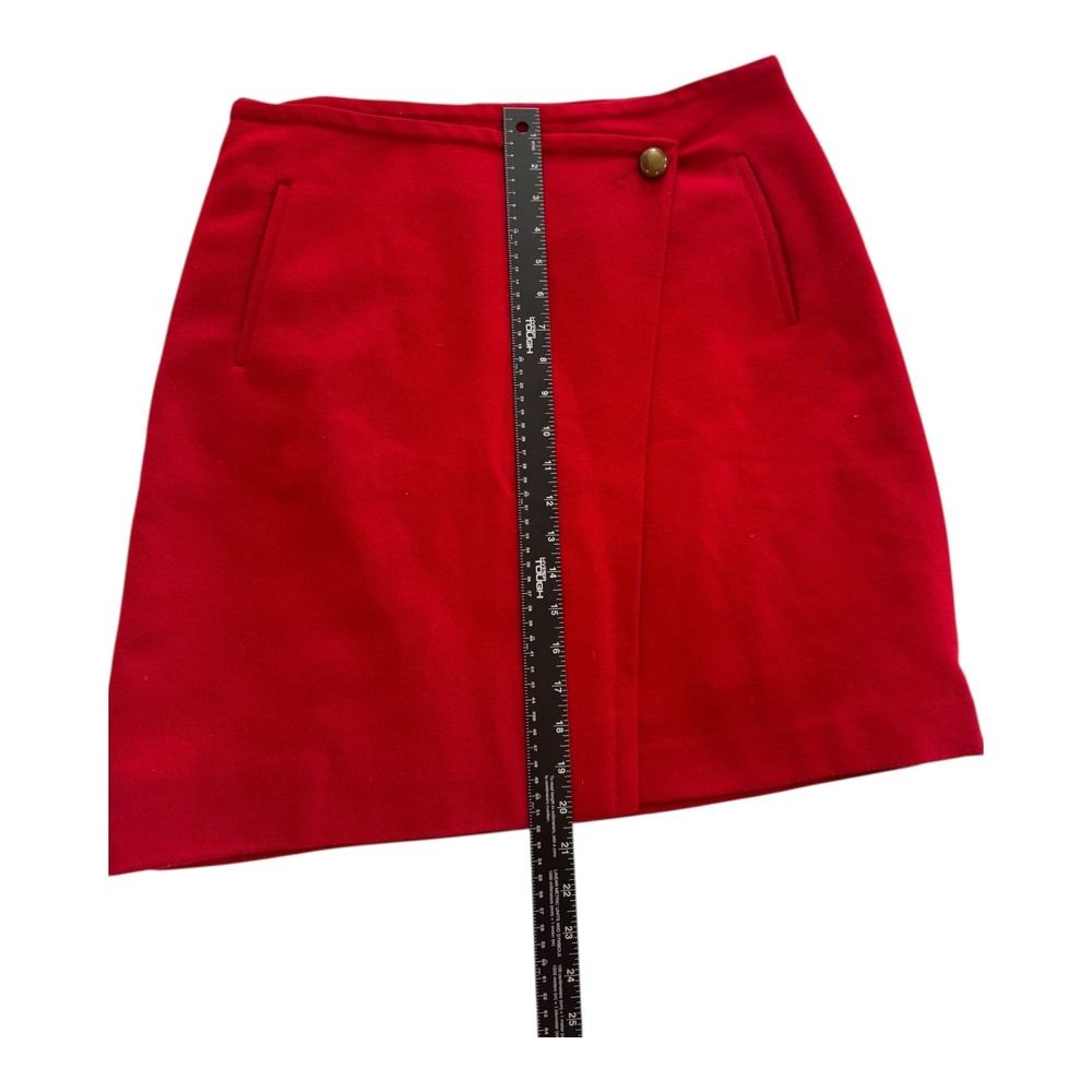 Talbots Red Wool Blend Short Skirt Womens 12 Preppy Mod Capsule - Picture 7 of 7